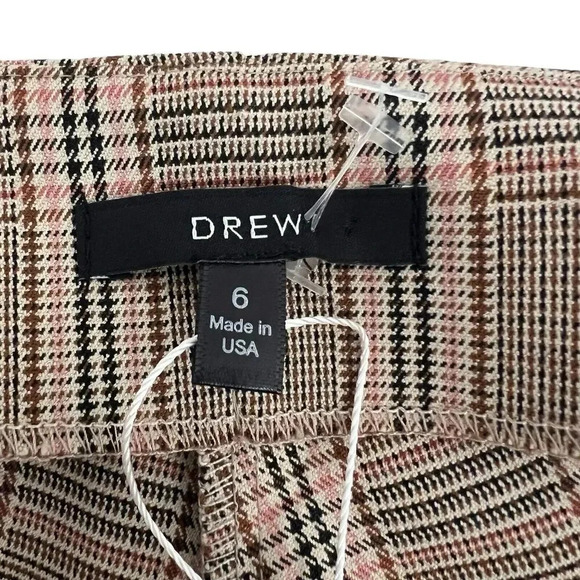 Drew Isabelle Pant Check pattern Camel Brown Preppy Light Academy Professional 6 - Picture 5 of 10